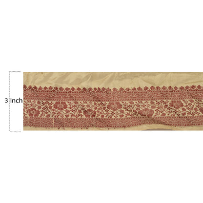 Sanskriti Vintage 1 Yd Sari Border Woven Indian Trim Sewing Cream Craft Lace