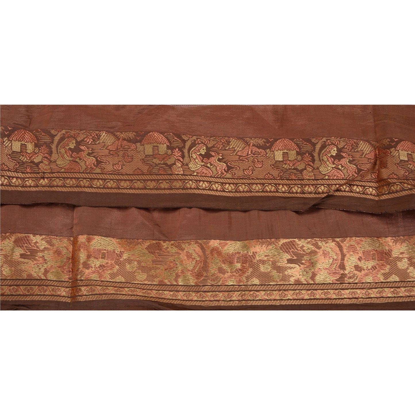 Sanskriti Vintage 1 Yd Sari Border Woven Baluchari Trim Sewing 2"W Craft Lace