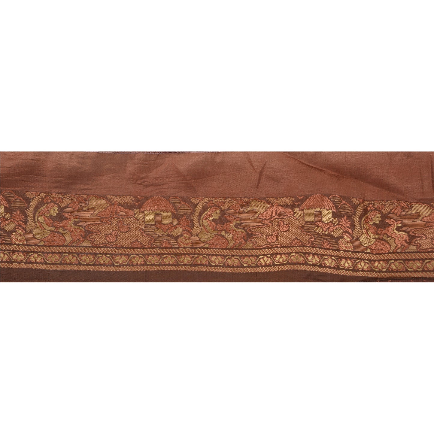 Sanskriti Vintage 1 Yd Sari Border Woven Baluchari Trim Sewing 2"W Craft Lace