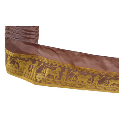 Sanskriti Vintage 1 Yd Sari Border Woven Baluchari Trim Sewing Brown Craft Lace