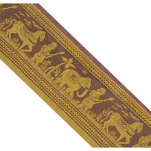 Load image into Gallery viewer, Sanskriti Vintage 8YD Sari Border Woven Baluchari Trim Sewing Brown Craft Lace
