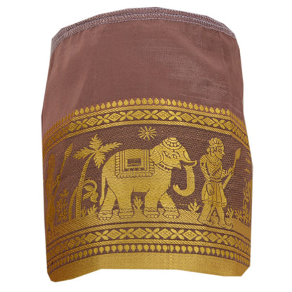 Sanskriti Vintage 1 Yd Sari Border Woven Baluchari Trim Sewing Brown Craft Lace