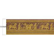 Load image into Gallery viewer, Sanskriti Vintage 8YD Sari Border Woven Baluchari Trim Sewing Brown Craft Lace
