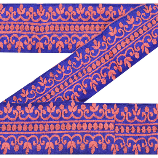 Sanskriti Vintage 1 Yd Sari Border Embroidered Sewing Craft Trims Pink Lace
