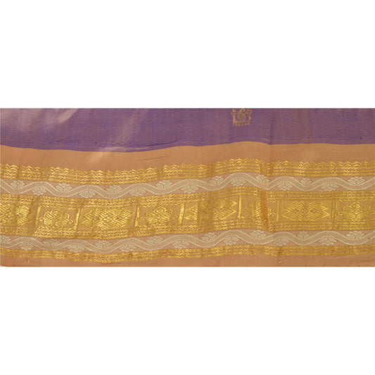 Sanskriti Vintage 1 Yd Sari Kant Vævet Syarbejde Cremefarvet Håndværk Blonde Indisk
