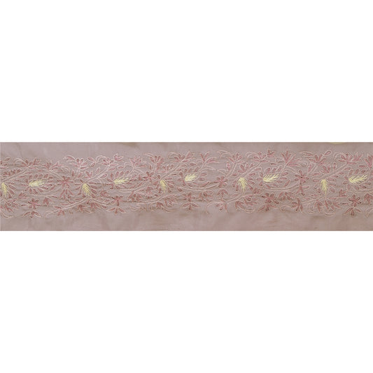 Sanskriti Vintage 1 Yd Sari Trim Border Hand Embroidered Craft Purple Decor Lace