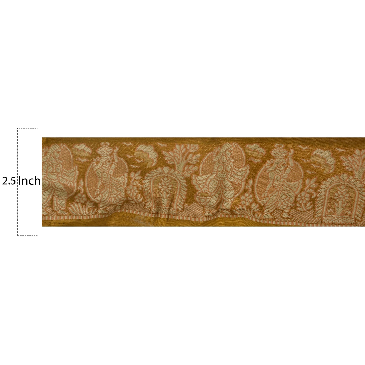 Sanskriti Vintage 1 Yd Sari Border Woven Trim Sewing Green Craft Floral Lace