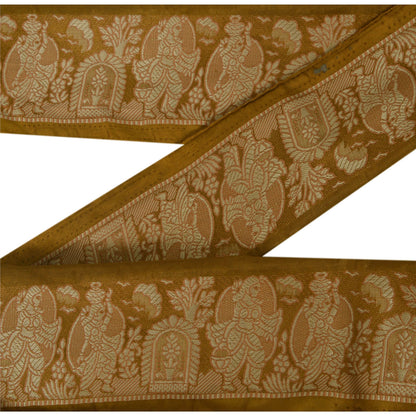 Sanskriti Vintage 1 Yd Sari Border Woven Trim Sewing Green Craft Floral Lace