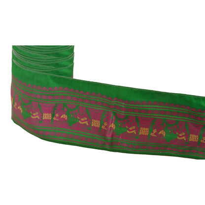 Винтажное санскритское сари 1 ярд с каймой, тканое белучари с отделкой для рукоделия, кружево 4 дюйма W