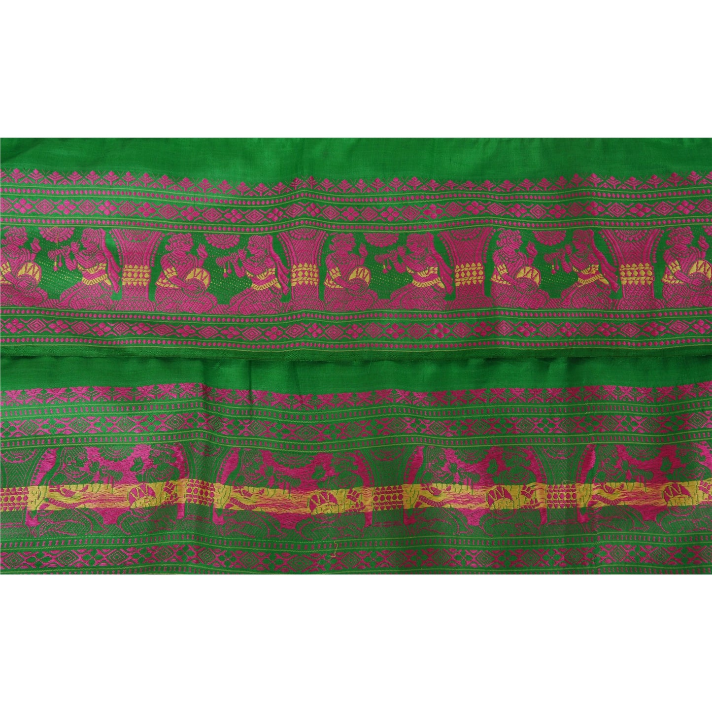 Винтажное санскритское сари 1 ярд с каймой, тканое белучари с отделкой для рукоделия, кружево 4 дюйма W