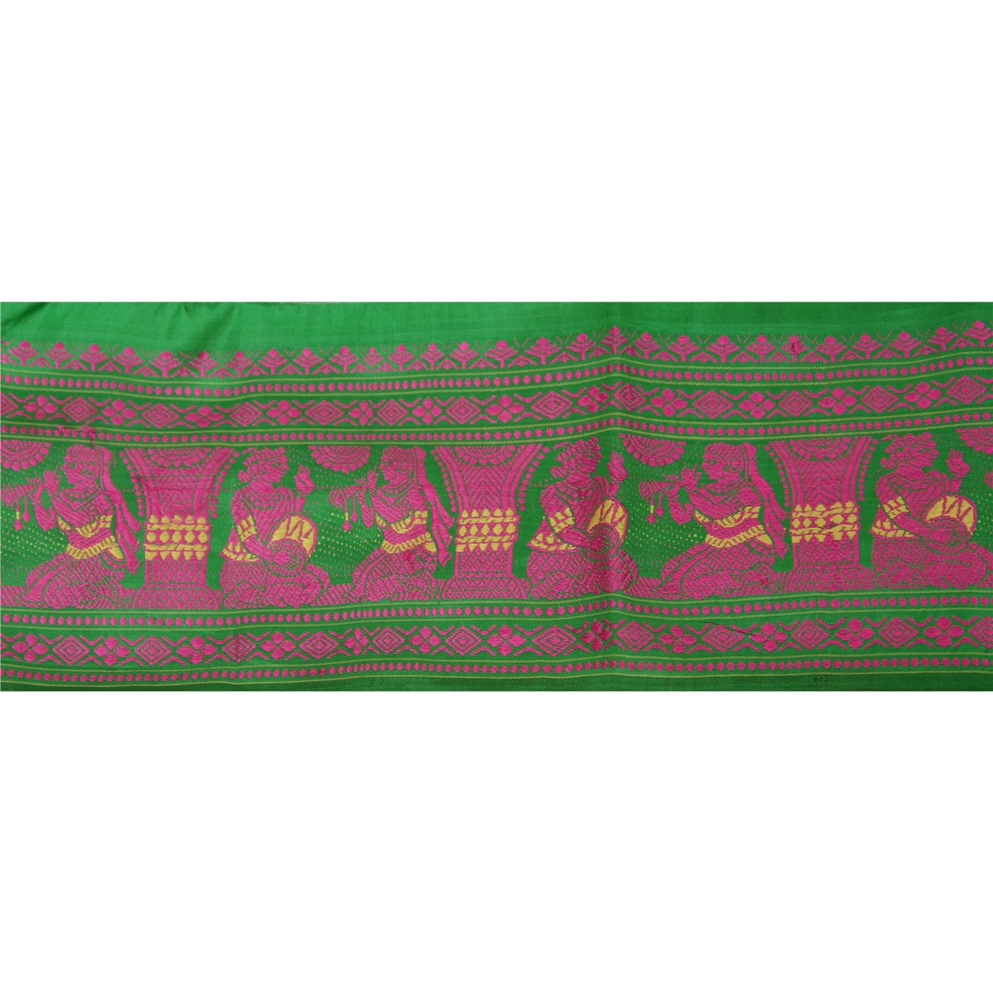 Винтажное санскритское сари 1 ярд с каймой, тканое белучари с отделкой для рукоделия, кружево 4 дюйма W