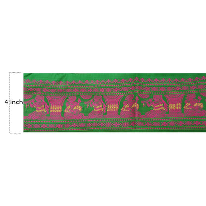 Винтажное санскритское сари 1 ярд с каймой, тканое белучари с отделкой для рукоделия, кружево 4 дюйма W