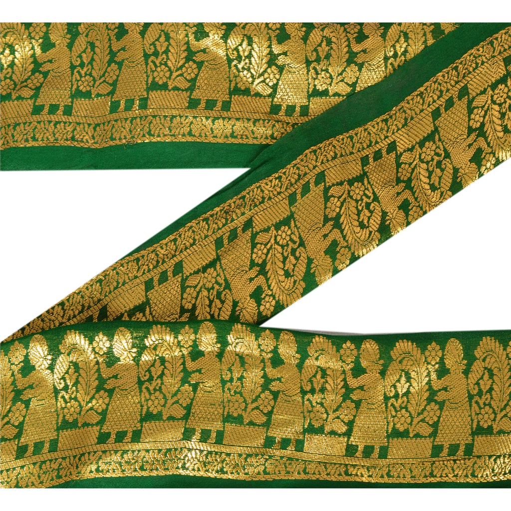 Sanskriti Vintage 1 Yd Sari Border Woven Baluchari Trim Sewing Craft 2"W Lace