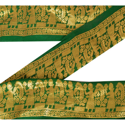 Sanskriti Vintage 1 Yd Sari Border Woven Baluchari Trim Sewing Craft 2"W Lace