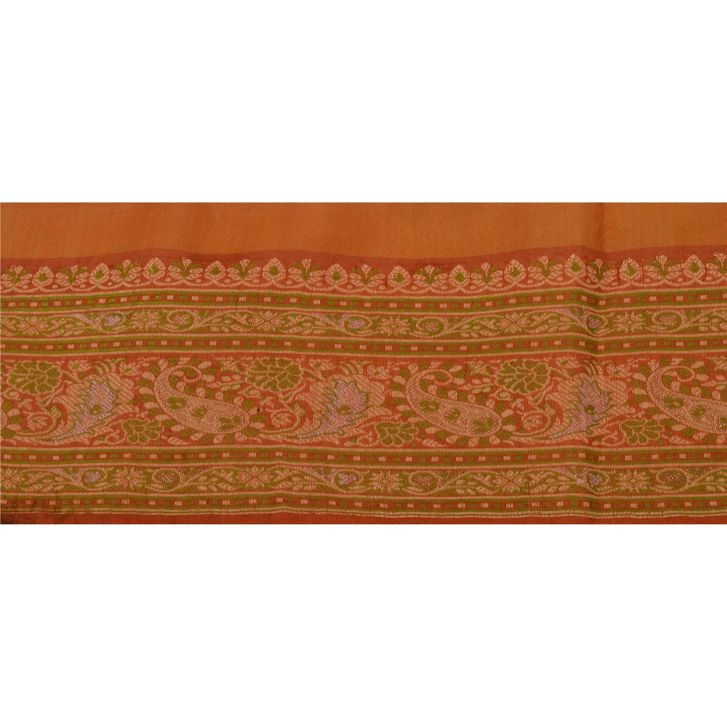 Sanskriti Vintage 1 Yd Sari Border Woven Indian Trim Sewing Orange Craft Lace