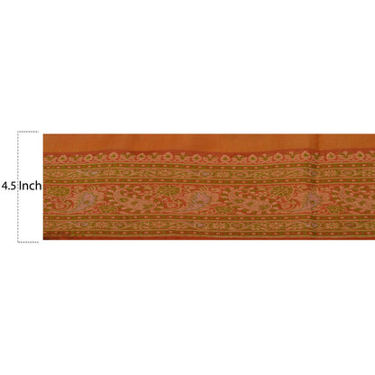 Sanskriti Vintage 1 Yd Sari Border Woven Indian Trim Sewing Orange Craft Lace
