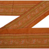 Sanskriti Vintage 1 Yd Sari Border Woven Indian Trim Sewing Orange Craft Lace