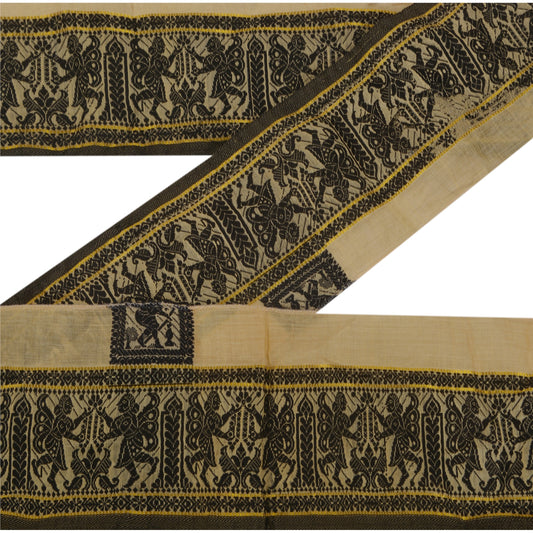 Sanskriti Vintage 1 Yd Sari Border Woven Baluchari Trim Sewing 3"W Craft Lace