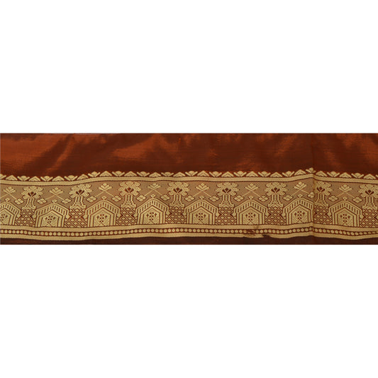 Санскрити Винтаж 1 ярд сари ремесло кайма тканая индийская отделка шитье оранжевое кружево