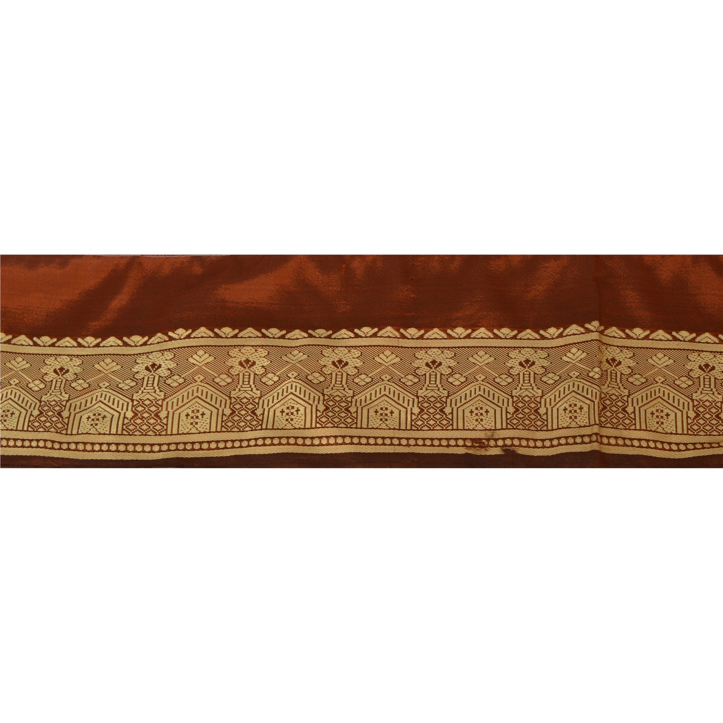 Sanskriti Vintage 1 Yd Sari Craft Border Woven Indian Trim Sewing Orange Lace