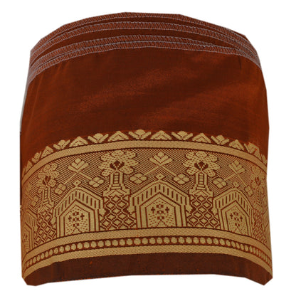 Sanskriti Vintage 1 Yd Sari Craft Border Woven Indian Trim Sewing Orange Lace