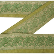 Sanskriti Vintage 5 YD Sari Border Embroidered Sewing Craft Sequins Trim Lace