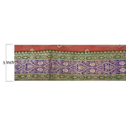 Санскрити Винтаж 1 ярд отделка красный сари кайма тканая парча рукоделие шитье зари кружево