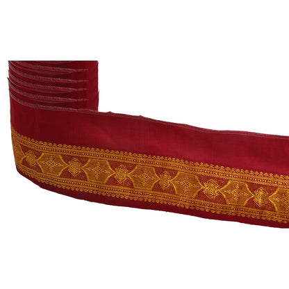 Sanskriti Vintage 1 Yd Trim Sari Border Woven Brocade Craft Sewing Pink Lace