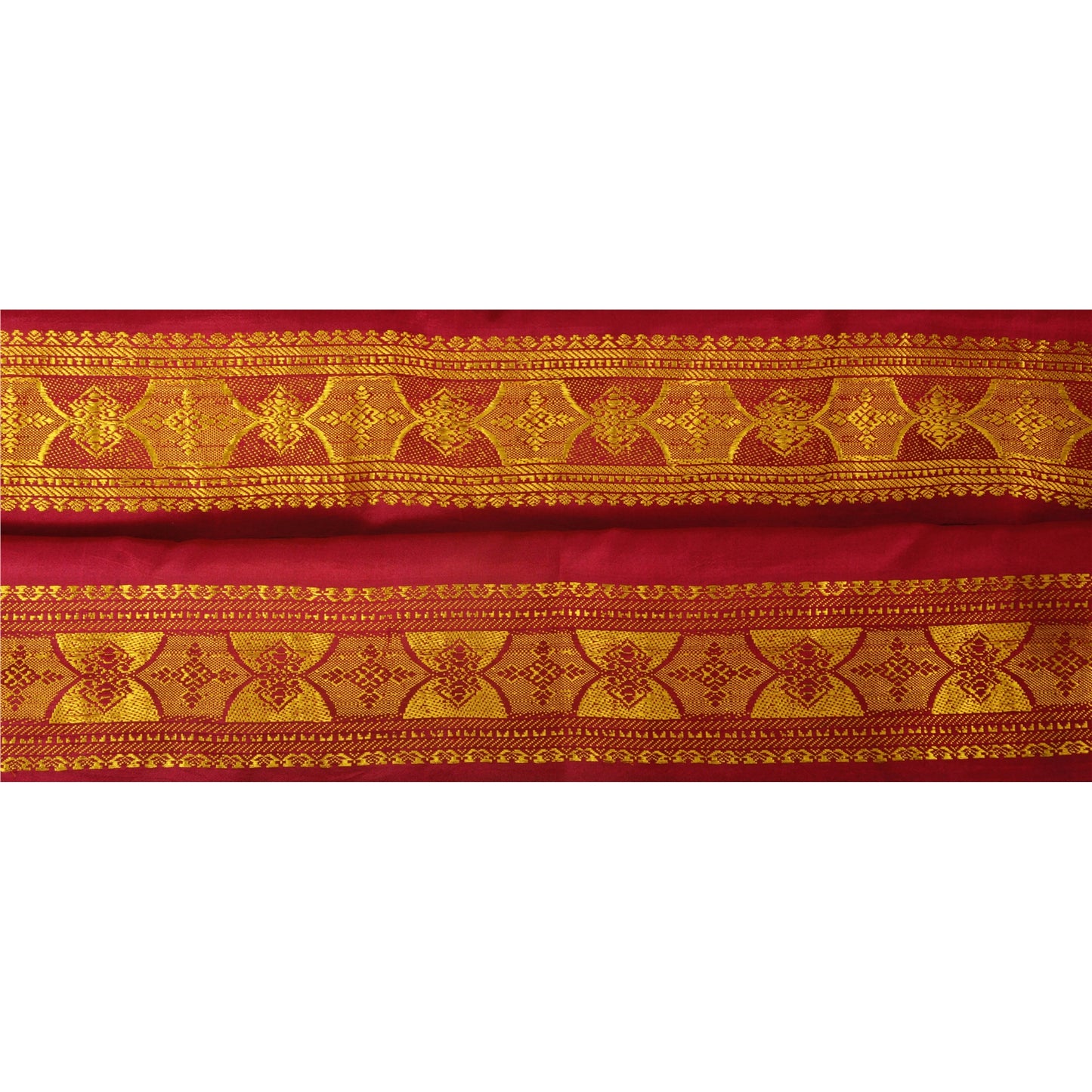 Sanskriti Vintage 1 Yd Trim Sari Border Woven Brocade Craft Sewing Pink Lace