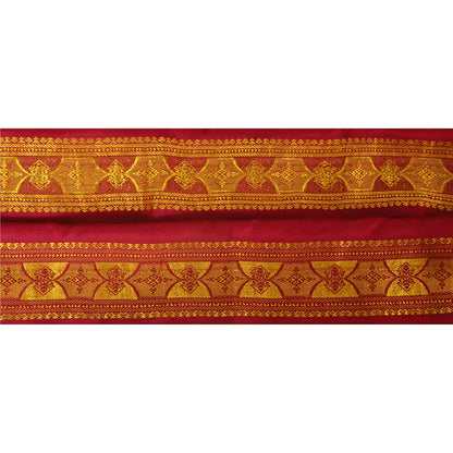 Sanskriti Vintage 1 Yd Trim Sari Border Woven Brocade Craft Sewing Pink Lace