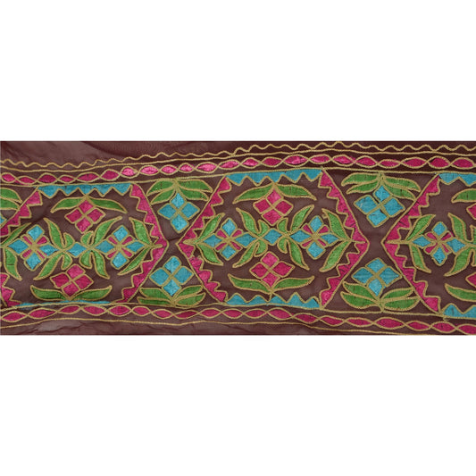 Sanskriti Vintage 1 Yd Sari Border Hand Embroidered Sewing Craft Decor Lace