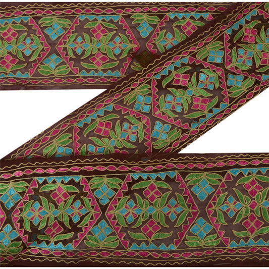 Sanskriti Vintage 1 Yd Sari Border Hand Embroidered Sewing Craft Decor Lace