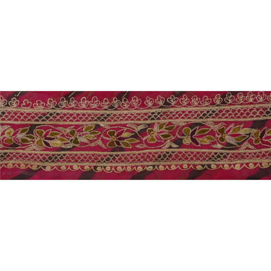 Санскрити Винтаж 1 ярд Лехерия Сари Кайма вышитая вручную шитье ремесло кружево