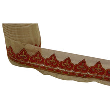 Load image into Gallery viewer, Sanskriti Vintage 3 YD Sari Border Hand Beaded Craft Sewing Golden Zardozi Lace
