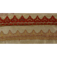 Load image into Gallery viewer, Sanskriti Vintage 3 YD Sari Border Hand Beaded Craft Sewing Golden Zardozi Lace
