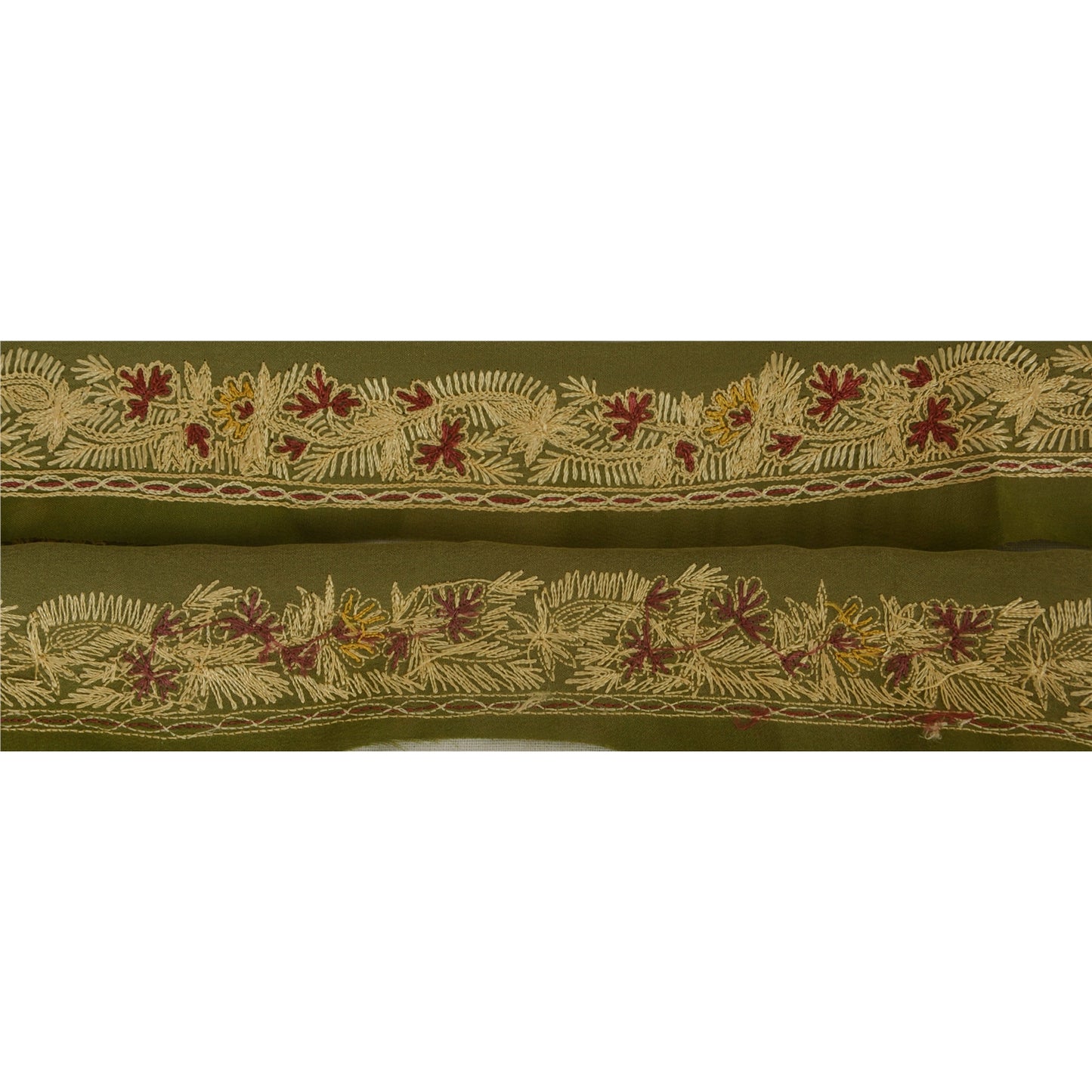 Sanskriti Vintage 1 Yd Sari Border Aari Work Hand Embroidered Craft Ribbon Lace