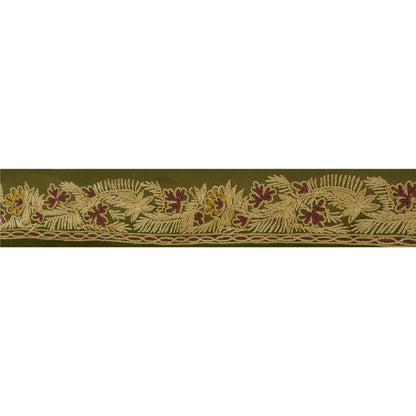 Sanskriti Vintage 1 Yd Sari Border Aari Work Hand Embroidered Craft Ribbon Lace