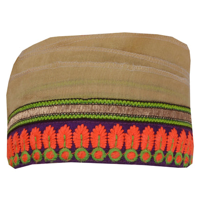 Sanskriti Vintage 1 Yd Sari Border Hand Embroidered Ribbon Purple Craft Lace