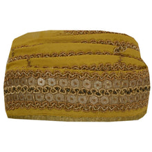 Load image into Gallery viewer, Sanskriti Vintage 4 YD Sari Border Hand Beaded Craft Ribbon Green Dabka Lace
