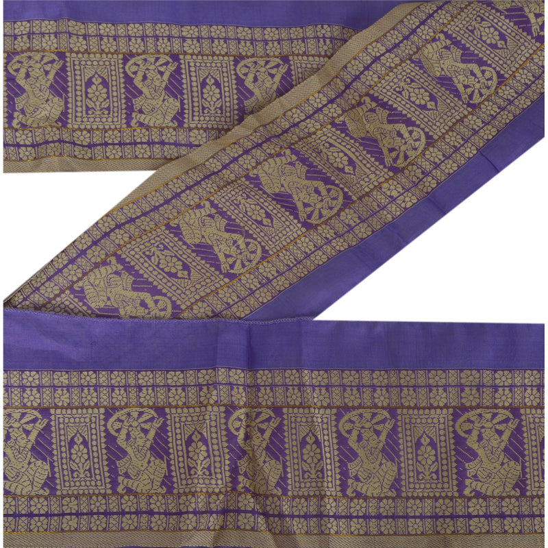 Sanskriti Vintage 1 Yd Sari Border Baluchari 4.5"W Craft Sewing Purple Lace