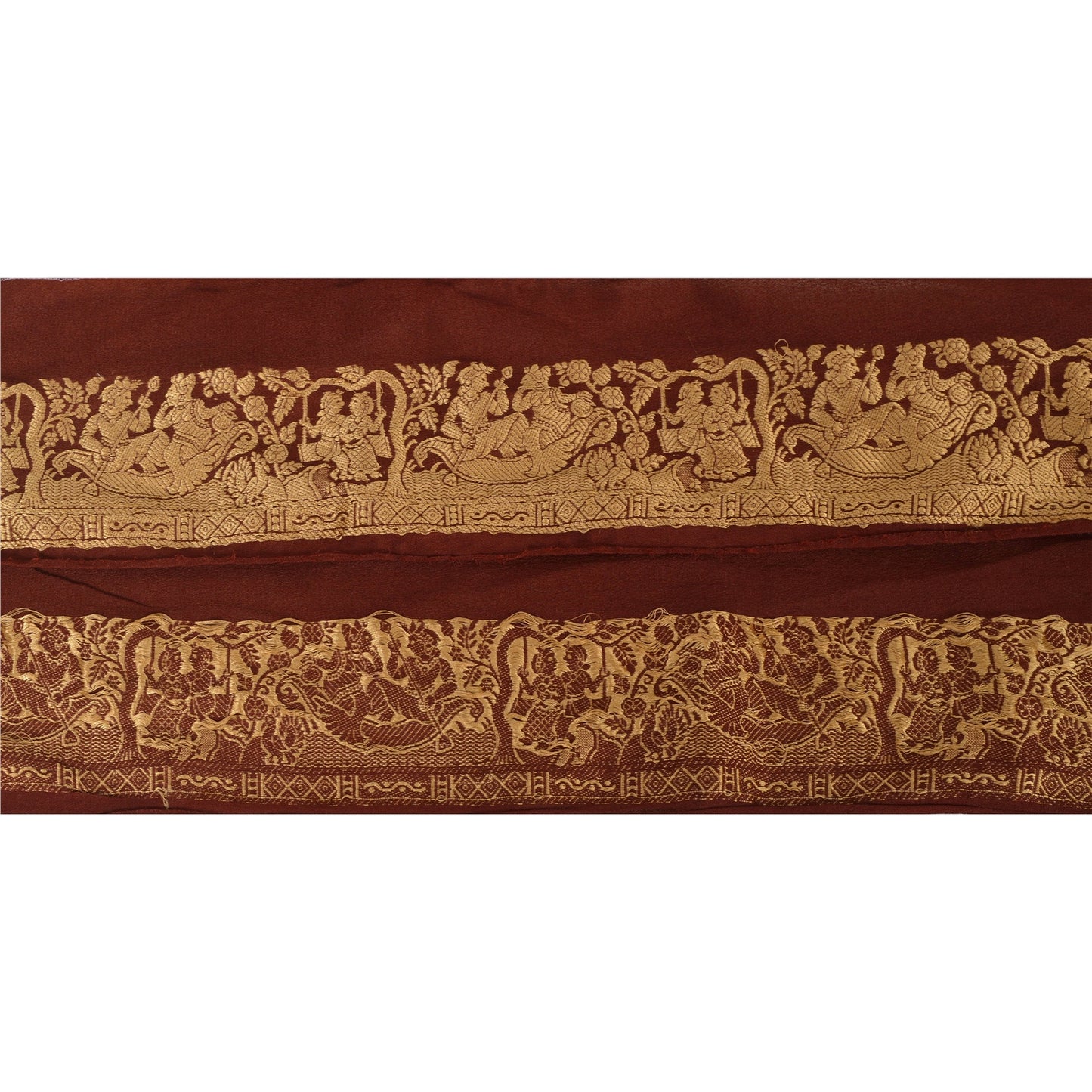 Sanskriti Vintage 1 Yd Sari Border Woven Craft Sewing Baluchari 2"W Lace