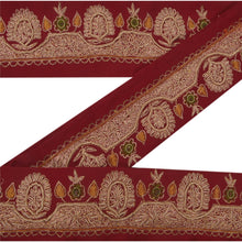 Load image into Gallery viewer, Sanskriti Vintage 5 YD Sari Border Hand Embroidered Sewing Craft Zari Lace
