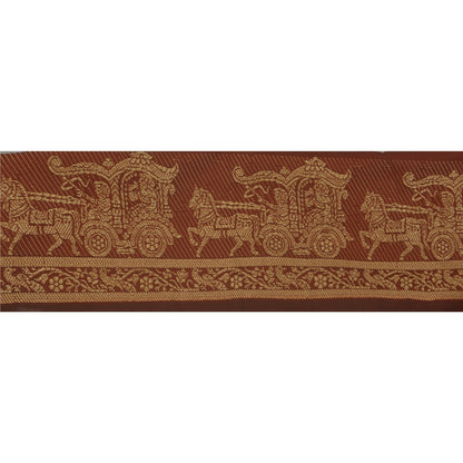 Sanskriti Vintage 1 Yd Sari Border Woven Baluchari Trim Sewing 3"W Craft Lace