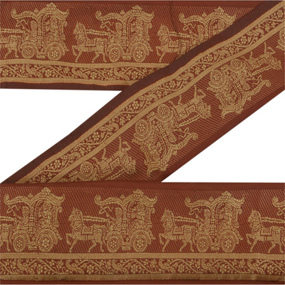 Sanskriti Vintage 1 Yd Sari Border Woven Baluchari Trim Sewing 3"W Craft Lace