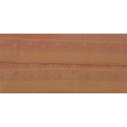 Sanskriti Vintage 1 Yd Sari Border Woven Trim Sewing Peach Craft Floral Lace