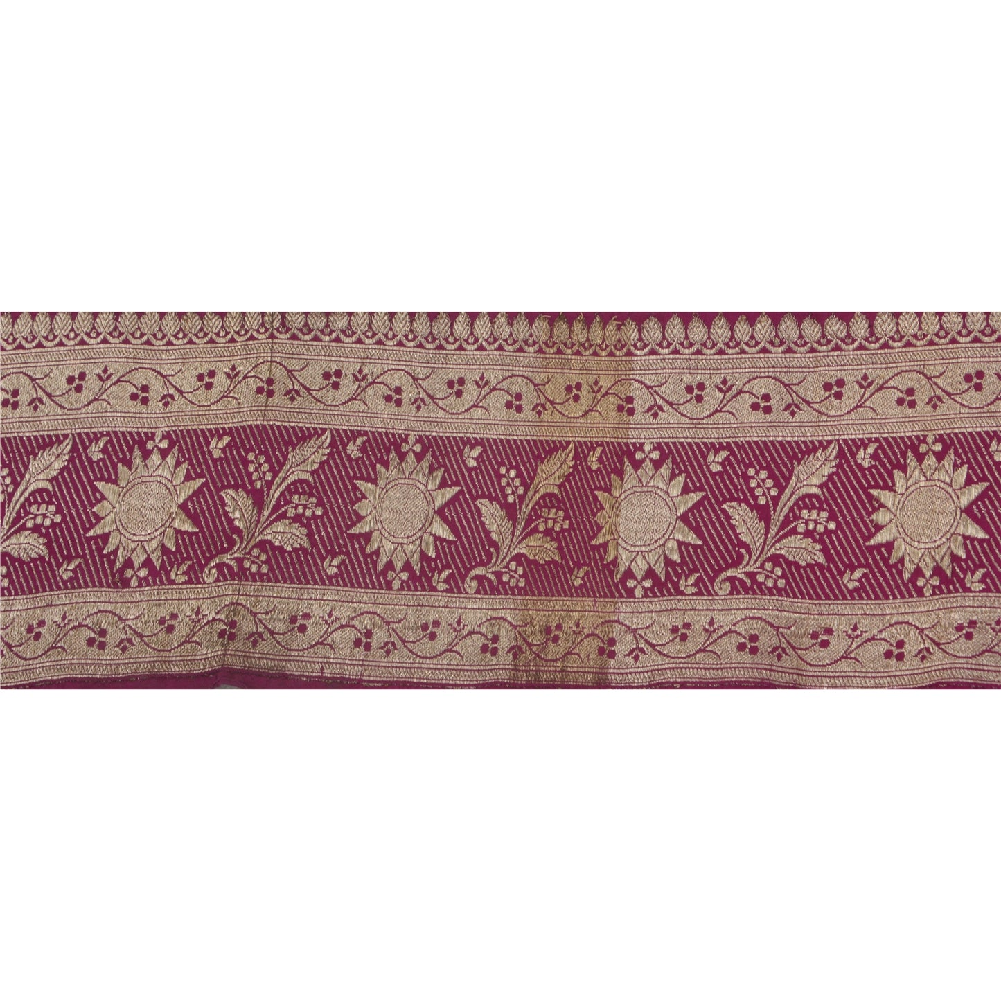 Sanskriti Vintage 1 Yd Trim Sari Border 4.5"W Brocade Craft Sewing Purple Lace