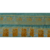 Sanskriti Vintage 1 Yd Sari Border Woven Trim Sewing Green Craft Indian Lace