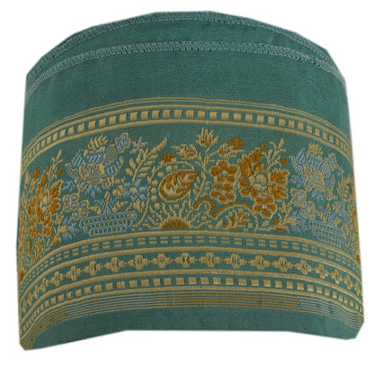 Sanskriti Vintage 1 Yd Sari Border Woven Trim Sewing Green Craft Indian Lace