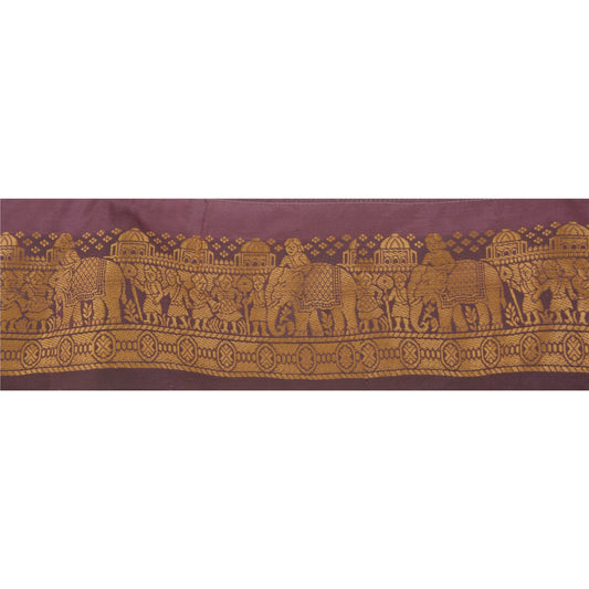Винтажное санскритское сари с каймой 1 ярд, шириной 2,5 дюйма, с отделкой балучари для шитья, фиолетовое кружево