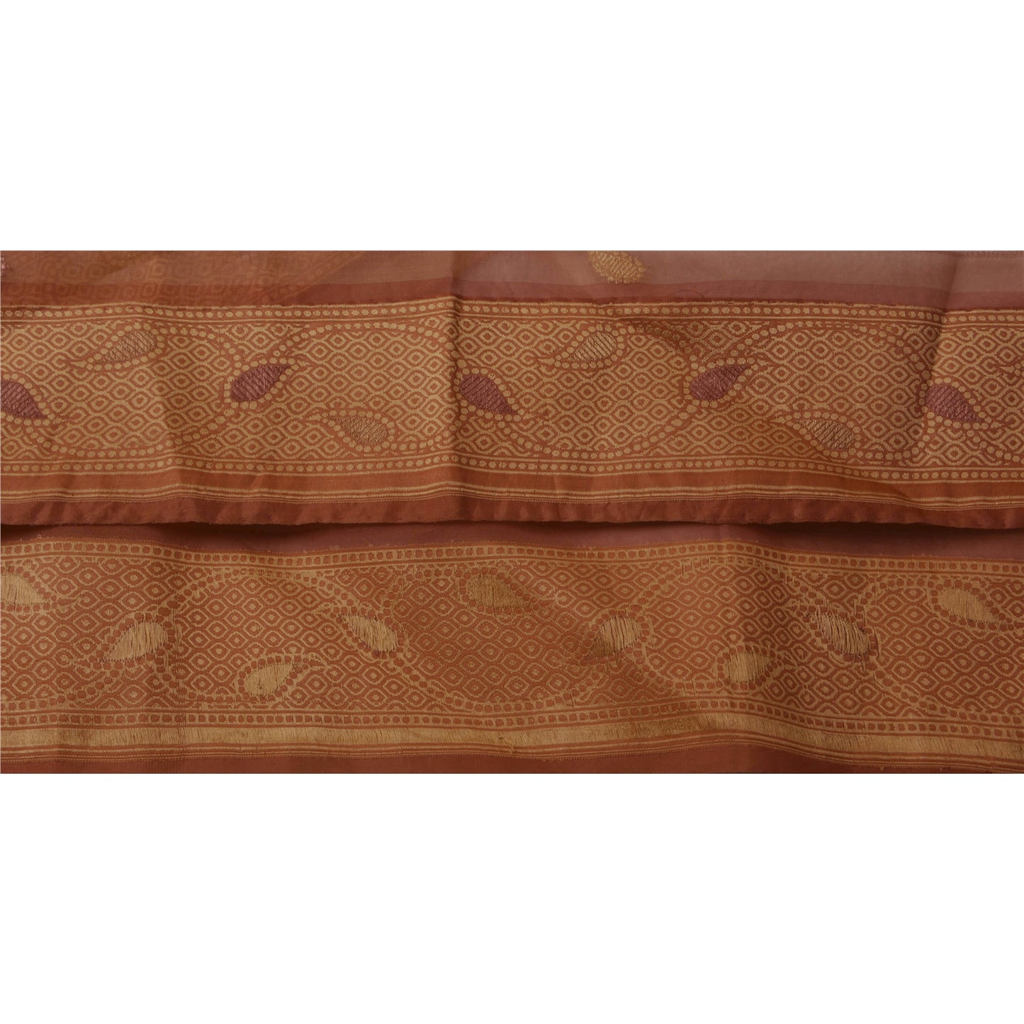 Sanskriti Vintage 1 Yd Sari Border Woven Trim Sewing Peach Craft Zari Work Lace
